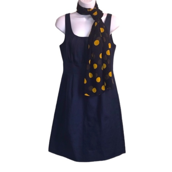 J. Crew navy blue cotton sleeveless back zip lined shift dress size 6 in EUC - Picture 8 of 15